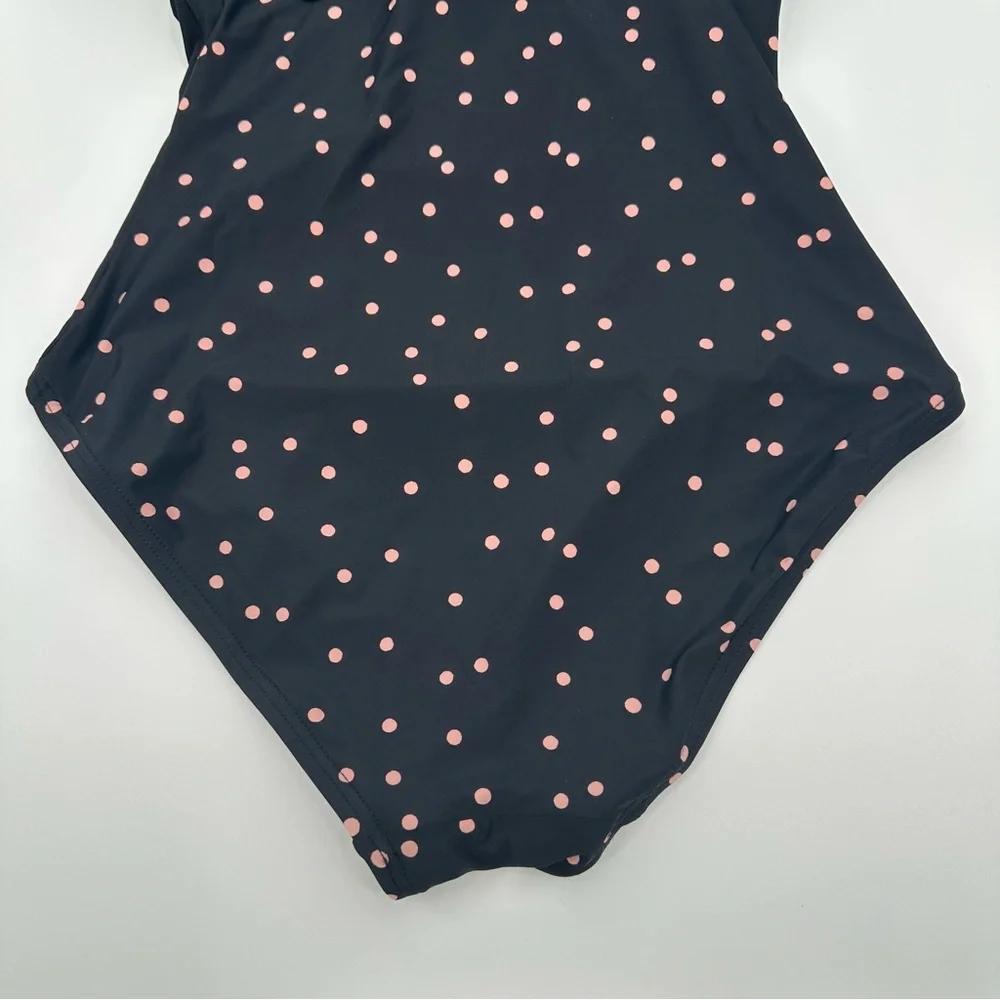 Kate Spade Polka Dot One-Piece Swimsuit With‎ Ruffle Off-Shoulder Design Size XS